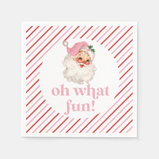 Retro Pink Santa Oh, was Spaß Serviette (Vorderseite)