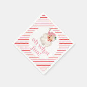 Retro Pink Santa Oh, was Spaß Serviette (Ecke)