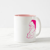 Retro Pink Santa Zweifarbige Tasse (VorderseiteRechts)