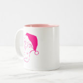 Retro Pink Santa Zweifarbige Tasse (Vorderseite Links)