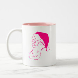 Retro Pink Santa Zweifarbige Tasse