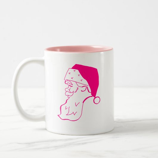 Retro Pink Santa Zweifarbige Tasse (Links)