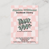 Retro Pink Schachbrett Bracelet Juwelier Display C Telefonnummerkarte (Rückseite)