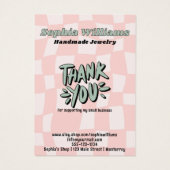 Retro Pink Schachbrett Haarnadenkarte (Rückseite)