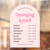 Retro Pink Schriftart Trendy Arch Business Opening Fensteraufkleber (Blatt 2)