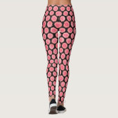 Retro Pink Schwarz Surreal Sonnenblumenmuster Must Leggings (Rückseite)