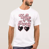 Retro Pink Script-Ehefrau des Party Bachelorette T-Shirt (Vorderseite)