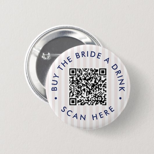 Retro Pink Seashells & Wedding Bachelorette Button (Vorne & Hinten)