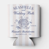 Retro Pink Seashells & Wedding Bachelorette Dosenkühler (Rückseite)