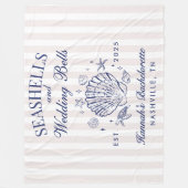 Retro Pink Seashells & Wedding Bachelorette Fleecedecke (Vorderseite)