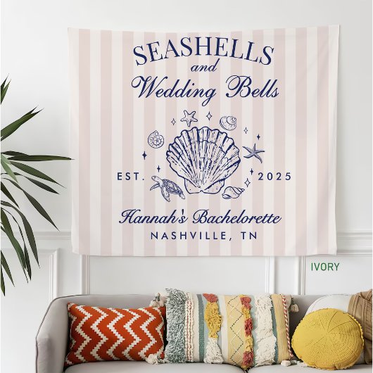 Retro Pink Seashells & Wedding Bachelorette Fleecedecke