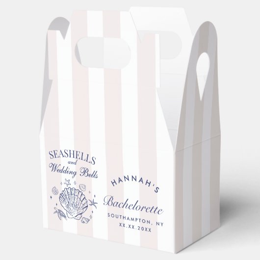 Retro Pink Seashells & Wedding Bachelorette Geschenkschachtel (Geöffnet)