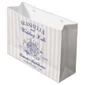 Retro Pink Seashells & Wedding Bachelorette Große Geschenktüte (Vorderseite Schrägansicht)