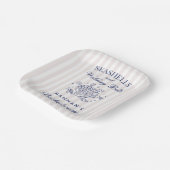 Retro Pink Seashells & Wedding Bachelorette Pappteller (Gewinkelt)