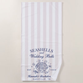 Retro Pink Seashells & Wedding Bachelorette Strandtuch