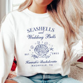 Retro Pink Seashells & Wedding Bachelorette Sweatshirt