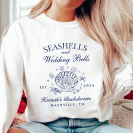 Retro Pink Seashells & Wedding Bachelorette Sweatshirt