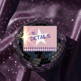 Retro Pink & Silver Disco Wedding Detail Foil Card Folien Feiertagspostkarte