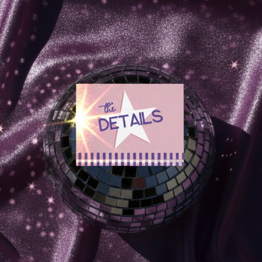 Retro Pink & Silver Disco Wedding Detail Foil Card Folien Feiertagspostkarte