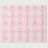 Retro Pink Snowflakes Wrapping Paper Geschenkpapier (Flach)