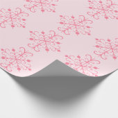 Retro Pink Snowflakes Wrapping Paper Geschenkpapier (Ecke)
