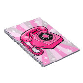Retro Pink Sparkle Rotary Landline Telefon Notizblock (Rechte Seite)
