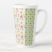 Retro Pink Spring Birds Panel Milchtasse (Rechts)