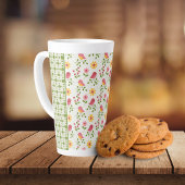 Retro Pink Spring Birds Panel Milchtasse