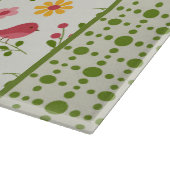 Retro Pink Spring Birds Panel Schneidebrett (Ecke)
