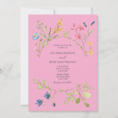 Retro Pink Spring Einladung (Vorderseite)
