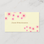 Retro Pink Stars Whimsisches Gelb Niedlich Visitenkarte (Vorderseite)