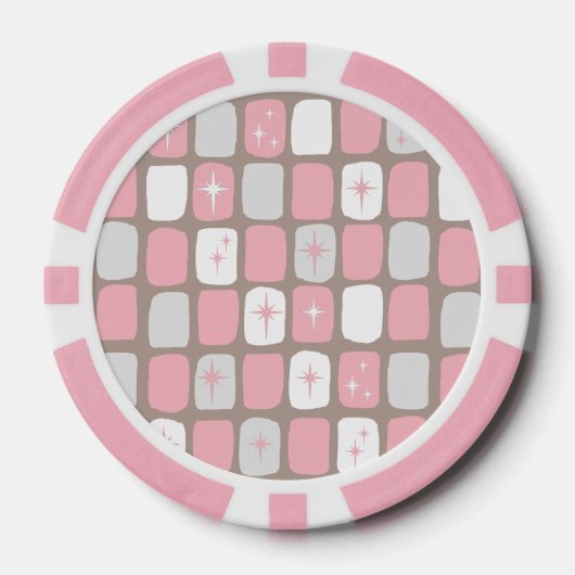 Retro Pink Sternexplosionen Poker Chips (Vorderseite)