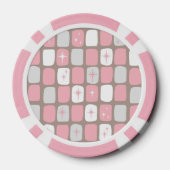 Retro Pink Sternexplosionen Poker Chips (Rückseite)