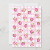 Retro Pink Strawberry Berry Sweet Girl Babydusche Einladung (Rückseite)