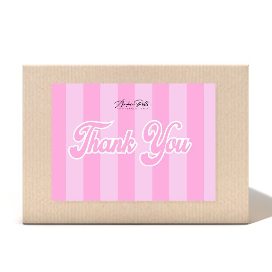 Retro Pink Streifen Danke Karte
