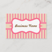 Retro Pink Strip Business Card Visitenkarte (Vorderseite)
