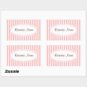 Retro Pink Strip Business Stickers (Blatt)