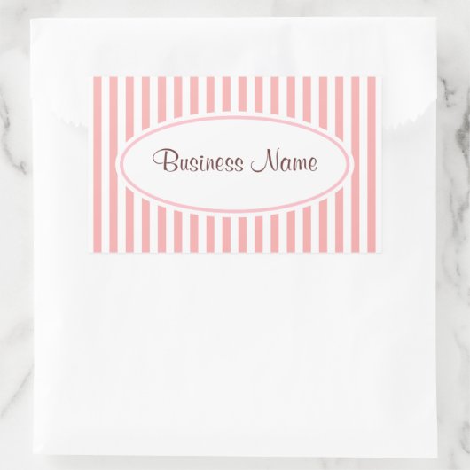 Retro Pink Strip Business Stickers (Tasche)