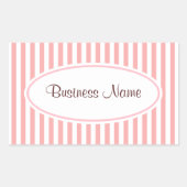 Retro Pink Strip Business Stickers (Vorderseite)
