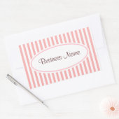 Retro Pink Strip Business Stickers (Umschlag)