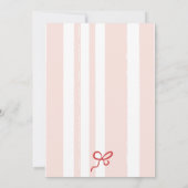 Retro Pink Stripes Italienisch angehauchte Ciao Ki Einladung (Rückseite)