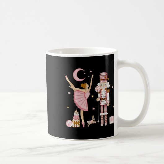Retro Pink Sugar Plum Fairy Nutcracker Weihnachten Kaffeetasse (Rechts)