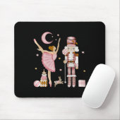 Retro Pink Sugar Plum Fairy Nutcracker Weihnachten Mousepad (Mit Mouse)