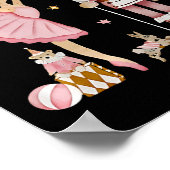 Retro Pink Sugar Plum Fairy Nutcracker Weihnachten Poster (Ecke)