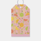 Retro Pink Summer Citrus Fruit Birthday Geschenkanhänger (Rückseite)