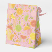 Retro Pink Summer Citrus Fruit Birthday Geschenkschachtel (Rückseite)