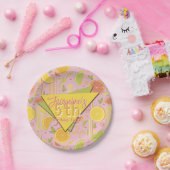 Retro Pink Summer Citrus Fruit Birthday Pappteller (Party)