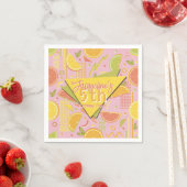 Retro Pink Summer Citrus Fruit Birthday Serviette (Beispiel)