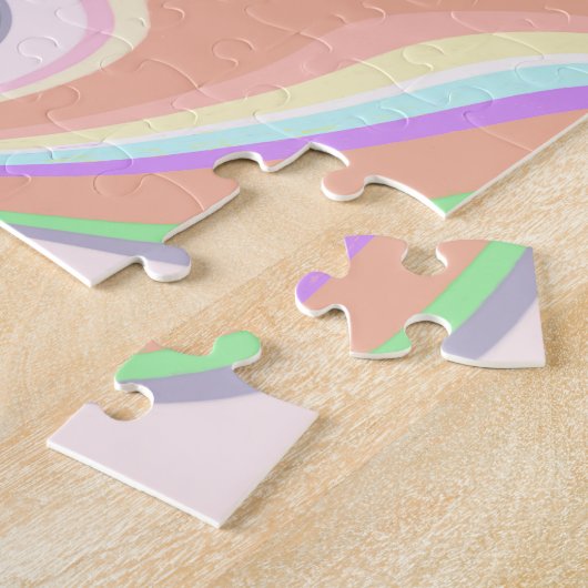 Retro Pink Swirl Liquid Painting Ästhetische Gesta Puzzle (Seite)