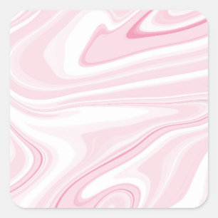 Retro Pink Swirl Liquid Painting Ästhetische Gesta Quadratischer Aufkleber